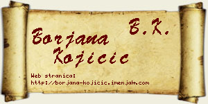 Borjana Kojičić vizit kartica